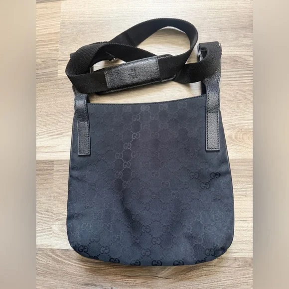 Gucci Black Monogram Messenger Bag